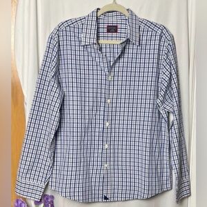 UNTUCKit Men's Blue Plaid Button Down Long Sleeve Shirt Size Large